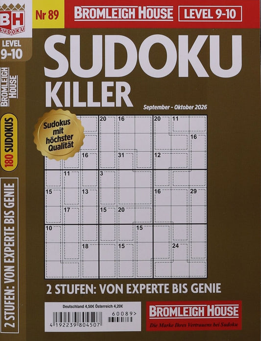 Brom. Sudoku Killer Level 9 - 10