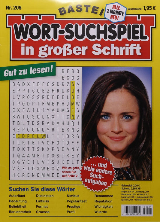 Wort-Suchspiel in Großer Schrift Bastei