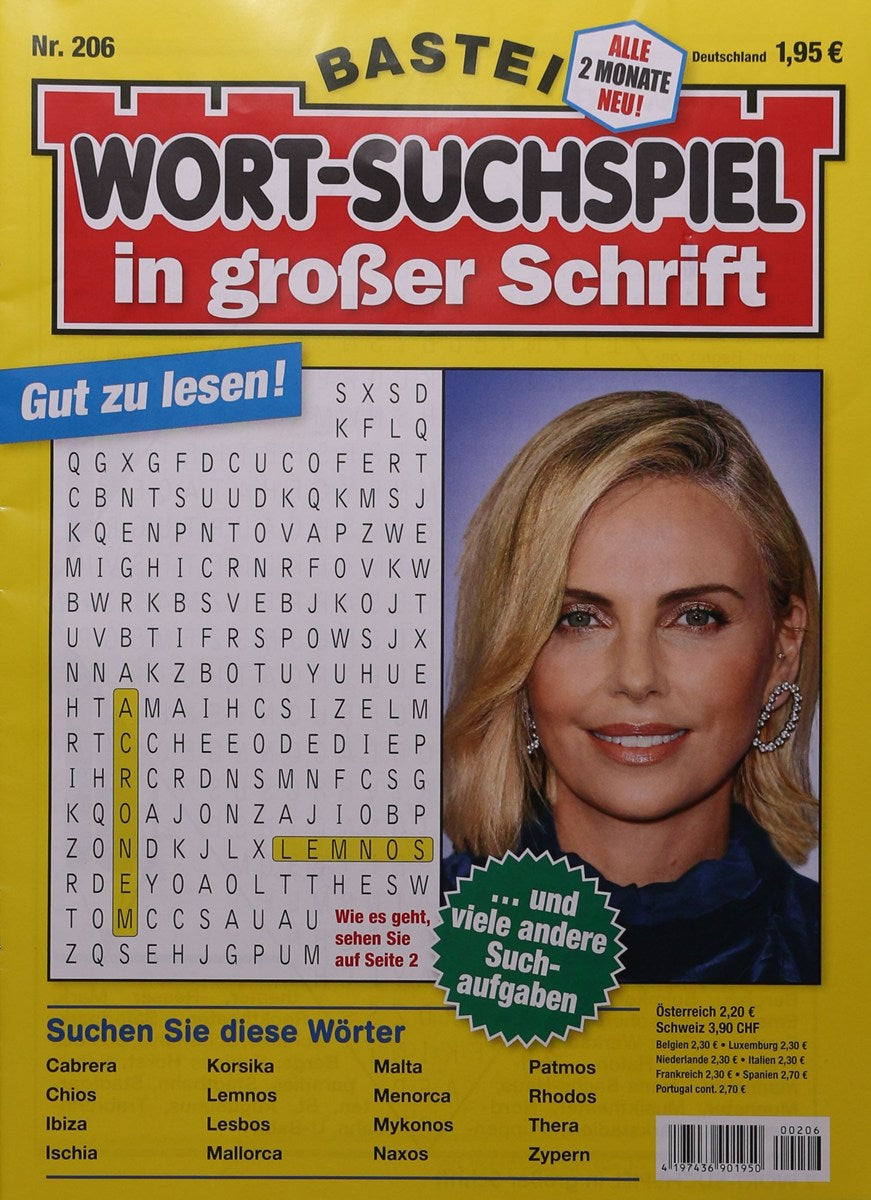 Wort-Suchspiel in Großer Schrift Bastei